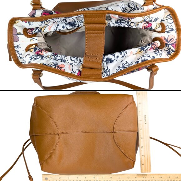 Radley London Dane Park Sketchy Floral Large Nylon Tan Leather Tote & Dust Bag - Picture 5 of 10